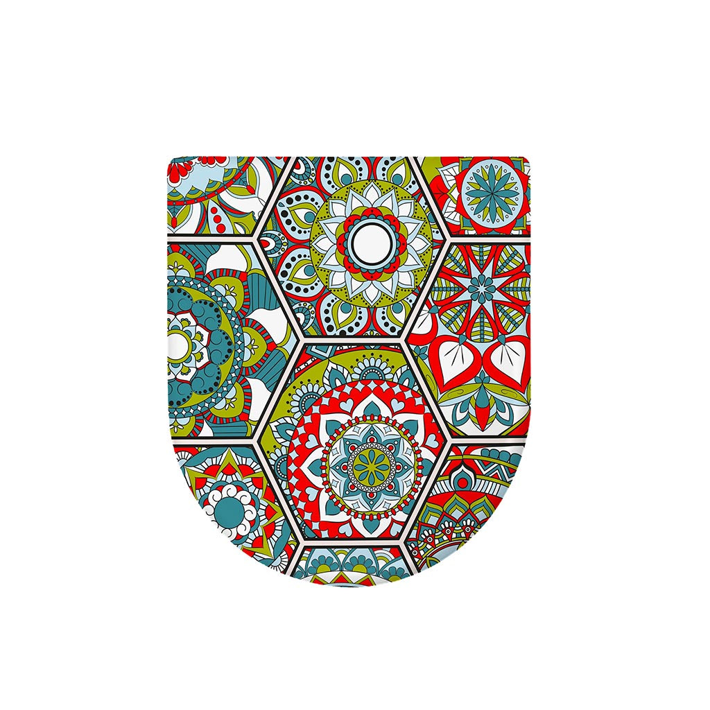 Oriental Mandala Bohemian Pattern Print Toilet Lid Cover