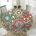 Oriental Mandala Bohemian Pattern Print Waterproof Round Tablecloth