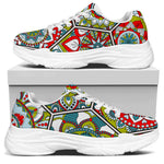 Oriental Mandala Bohemian Pattern Print White Chunky Shoes
