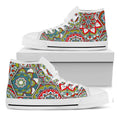 Oriental Mandala Bohemian Pattern Print White High Top Sneakers