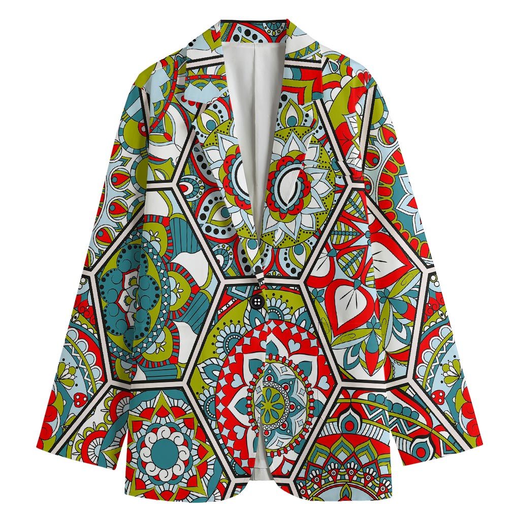 Oriental Mandala Bohemian Pattern Print Women's Blazer