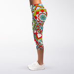 Oriental Mandala Bohemian Pattern Print Women's Capri Leggings