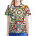 Oriental Mandala Bohemian Pattern Print Women's Polo Shirt