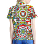 Oriental Mandala Bohemian Pattern Print Women's Polo Shirt