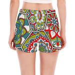 Oriental Mandala Bohemian Pattern Print Women's Split Running Shorts