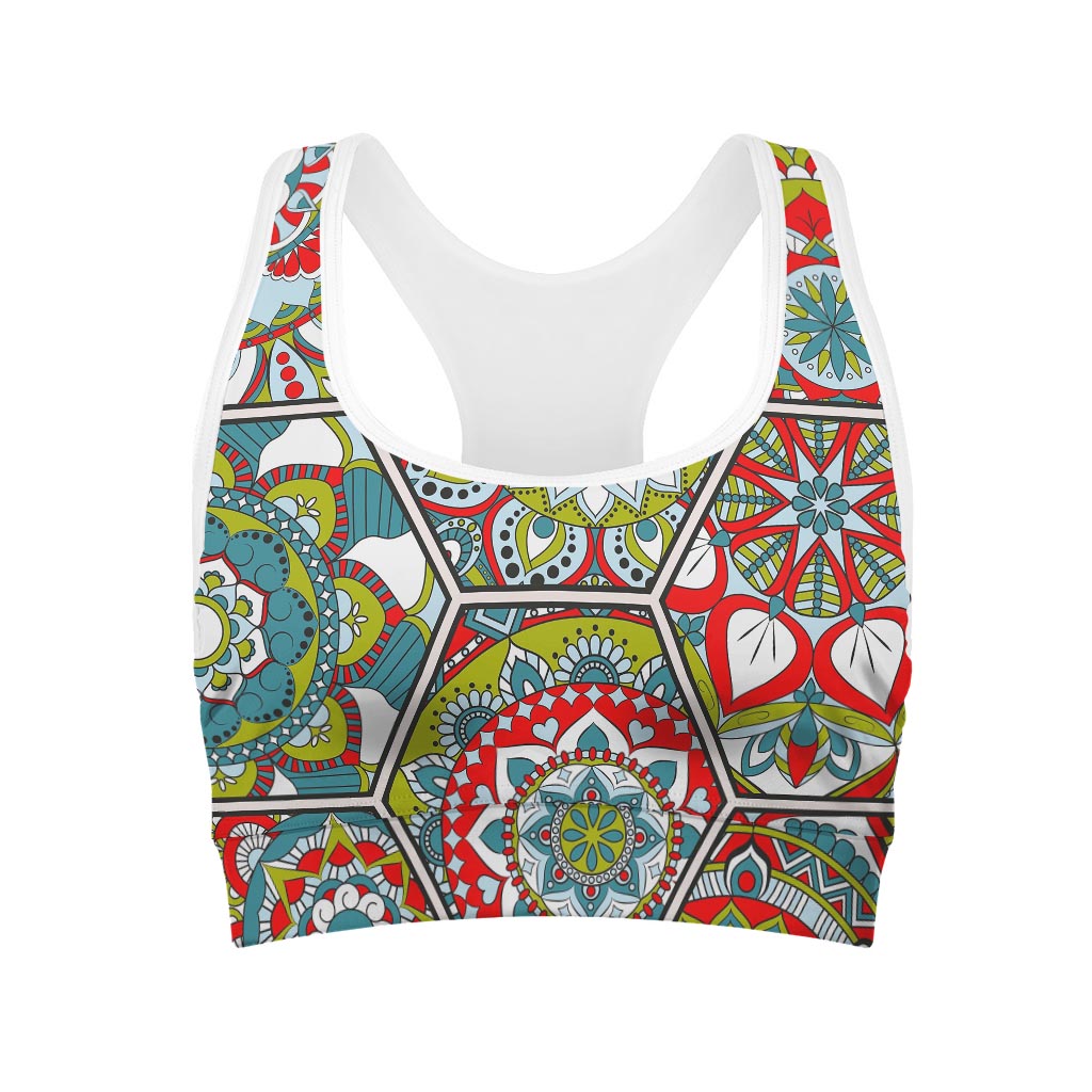 Oriental Mandala Bohemian Pattern Print Women's Sports Bra