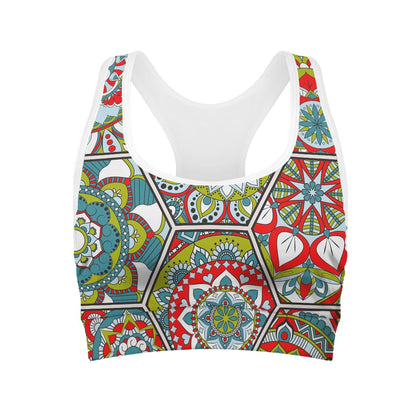 Oriental Mandala Bohemian Pattern Print Women's Sports Bra