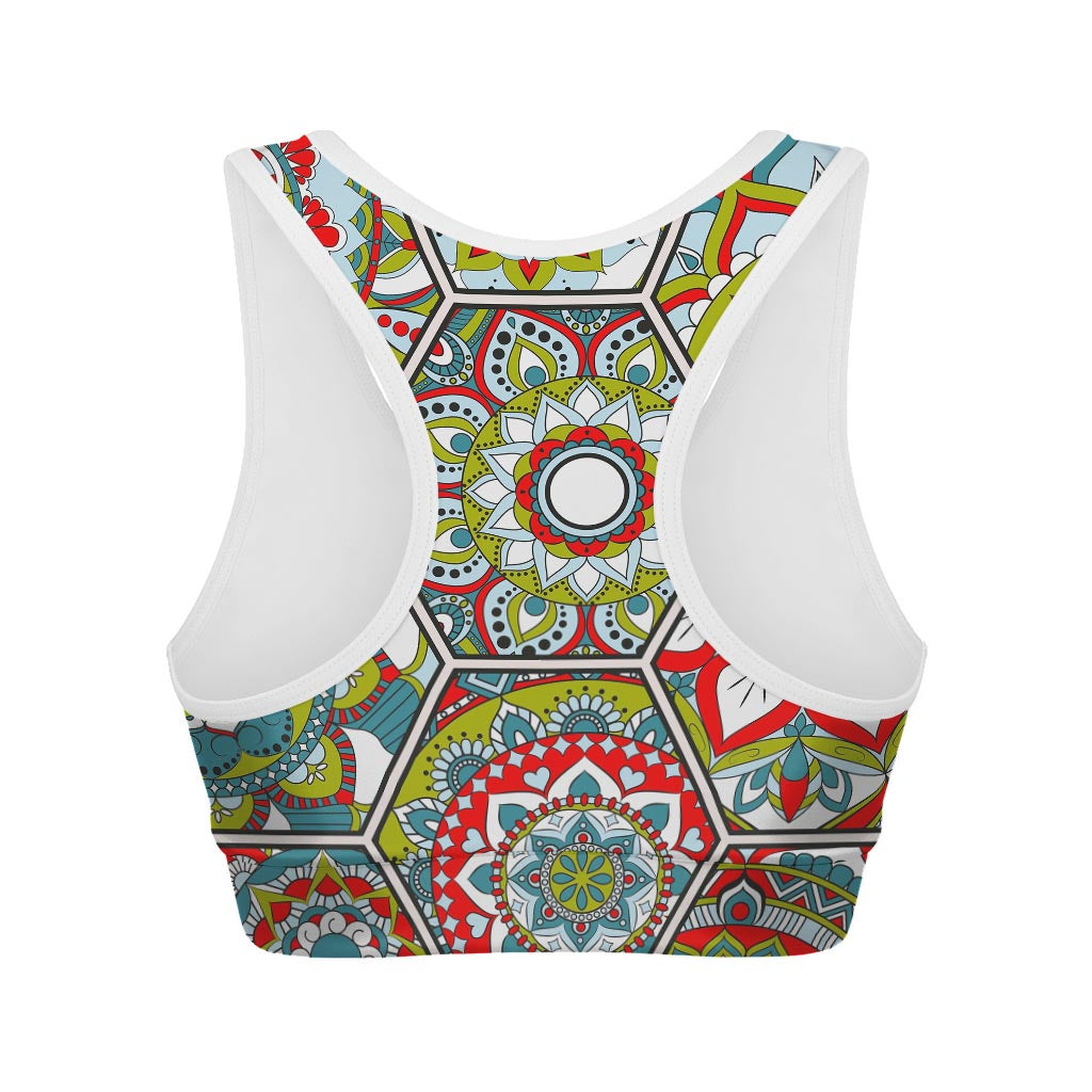 Oriental Mandala Bohemian Pattern Print Women's Sports Bra