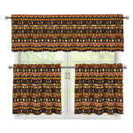 Ornament Egyptian Pattern Print 3 Piece Kitchen Curtains