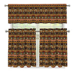 Ornament Egyptian Pattern Print 3 Piece Kitchen Curtains