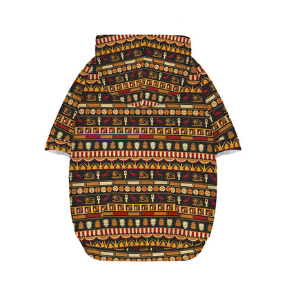 Ornament Egyptian Pattern Print Dog Zip Up Hoodie