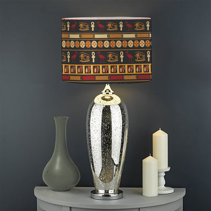 Ornament Egyptian Pattern Print Drum Lamp Shade