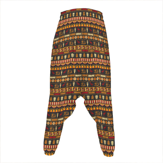 Ornament Egyptian Pattern Print Hammer Pants