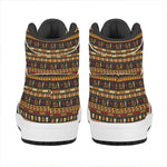 Ornament Egyptian Pattern Print High Top Leather Sneakers