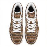 Ornament Egyptian Pattern Print High Top Leather Sneakers