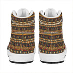 Ornament Egyptian Pattern Print High Top Leather Sneakers