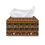 Ornament Egyptian Pattern Print Leather Tissue Box Cover