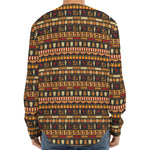 Ornament Egyptian Pattern Print Long Sleeve Baseball Jersey