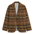 Ornament Egyptian Pattern Print Men's Cotton Blazer