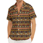 Ornament Egyptian Pattern Print Men's Deep V-Neck Shirt