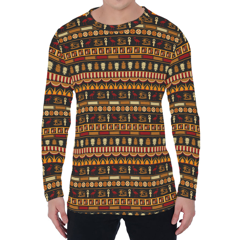 Ornament Egyptian Pattern Print Men's Long Sleeve T-Shirt