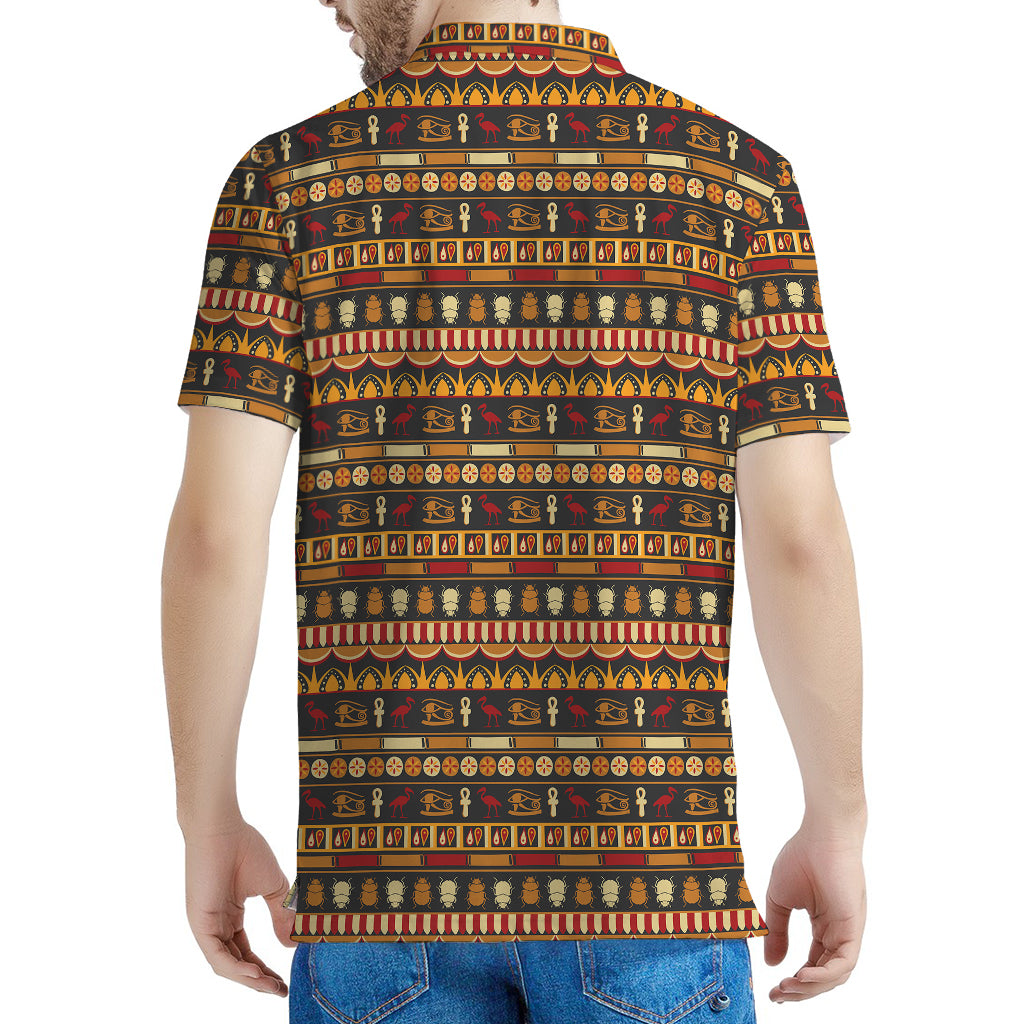 Ornament Egyptian Pattern Print Men's Polo Shirt