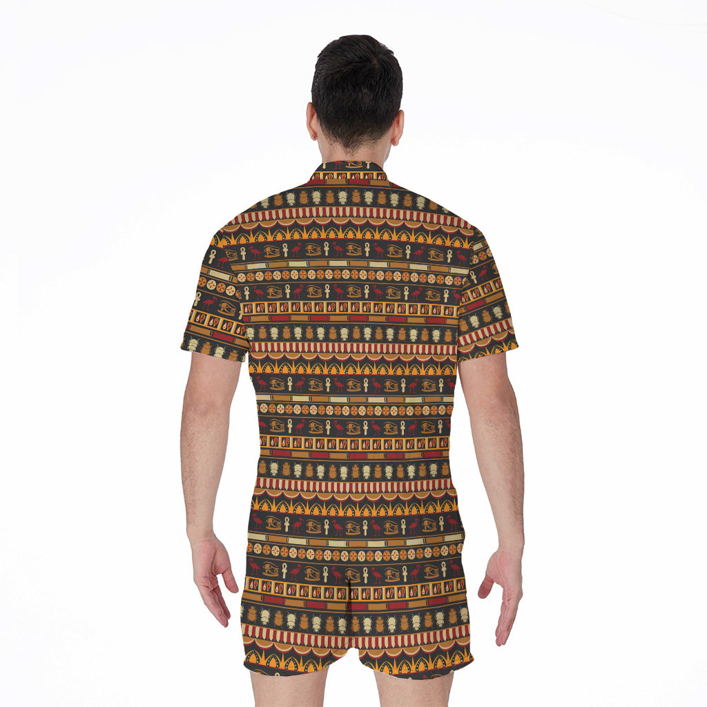 Ornament Egyptian Pattern Print Men's Rompers