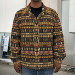 Ornament Egyptian Pattern Print Men's Shirt Jacket