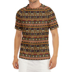 Ornament Egyptian Pattern Print Men's Short Sleeve Rash Guard