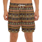 Ornament Egyptian Pattern Print Men's Split Running Shorts