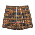 Ornament Egyptian Pattern Print Mesh Shorts