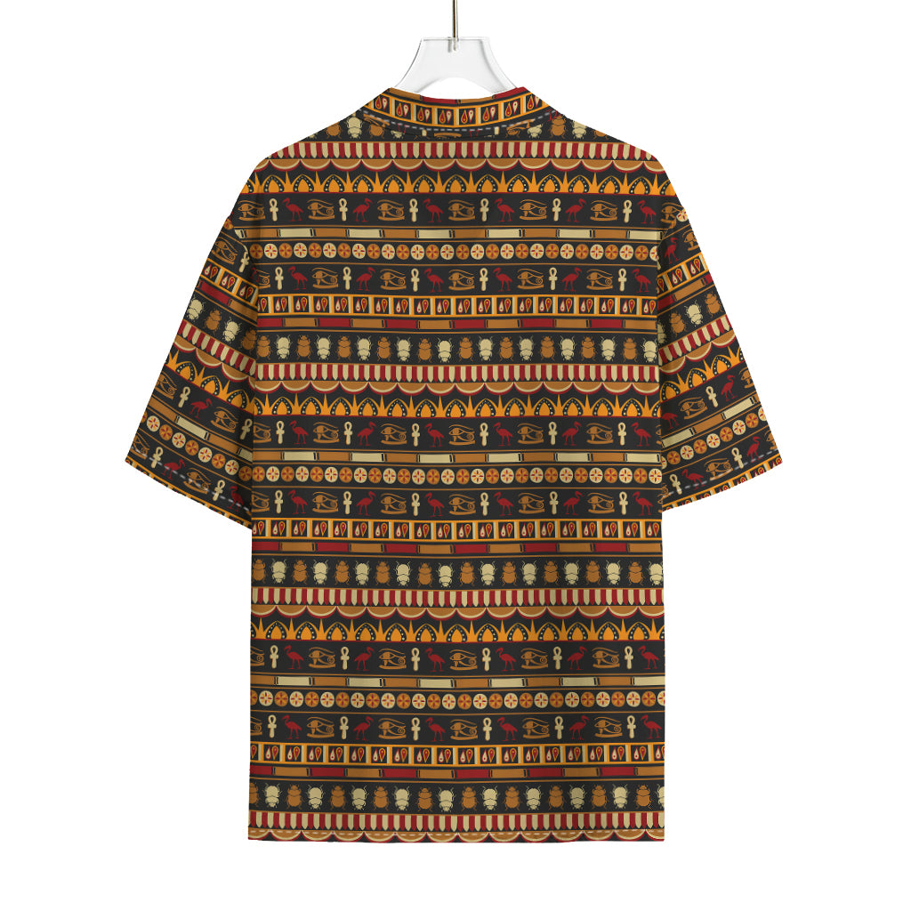 Ornament Egyptian Pattern Print Rayon Hawaiian Shirt
