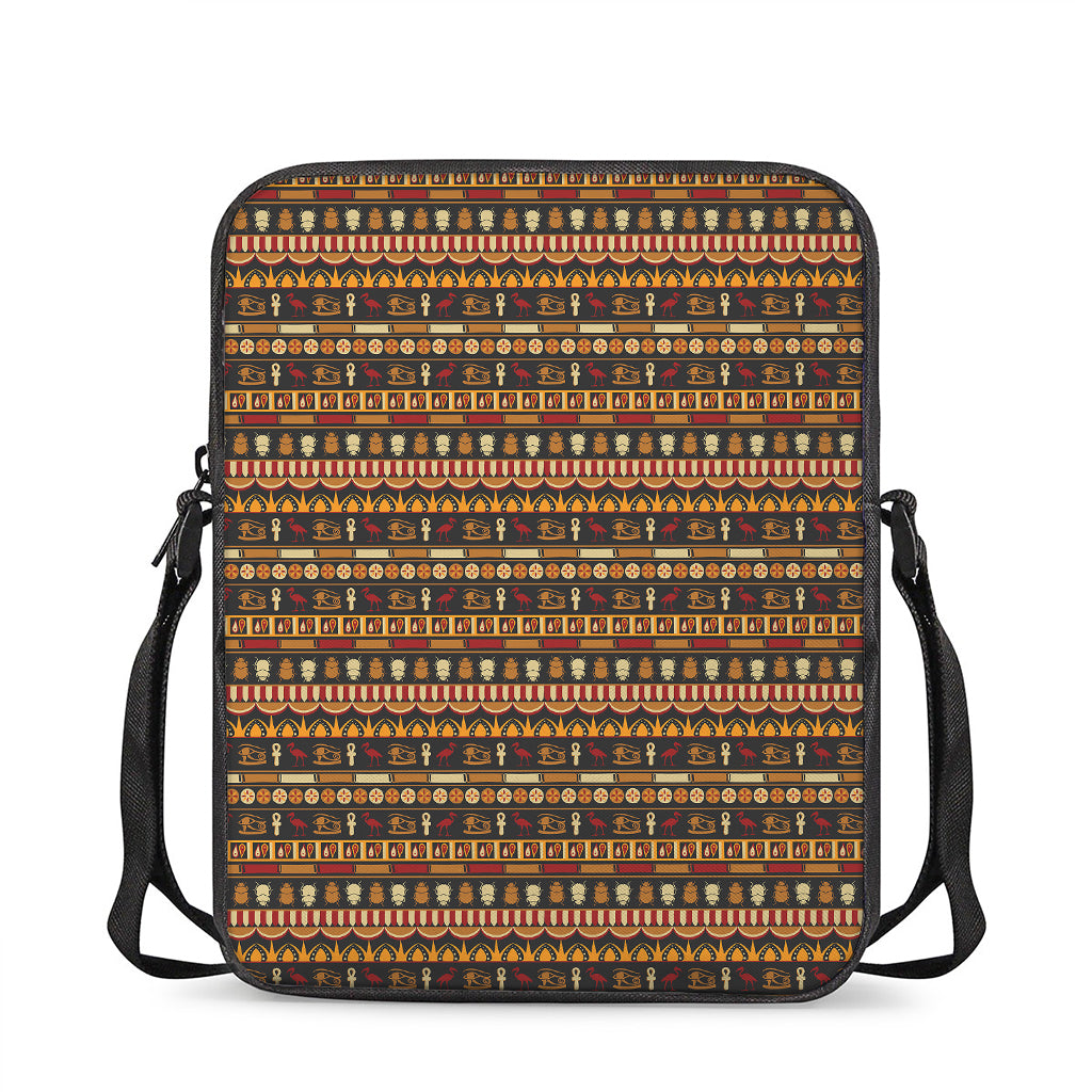Ornament Egyptian Pattern Print Rectangular Crossbody Bag