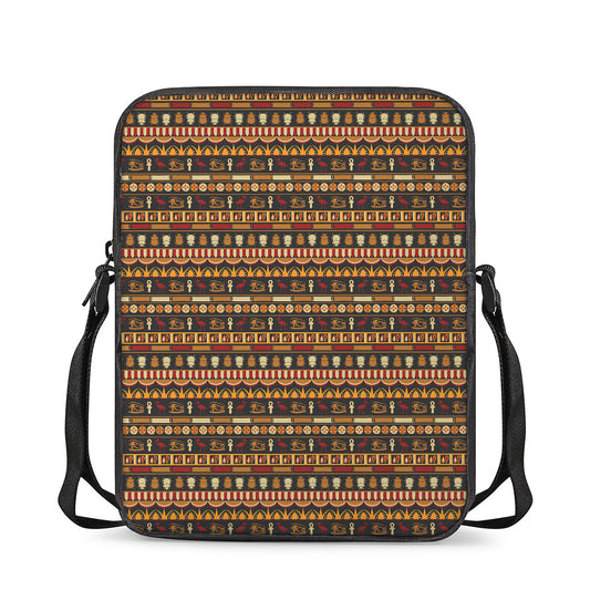 Ornament Egyptian Pattern Print Rectangular Crossbody Bag