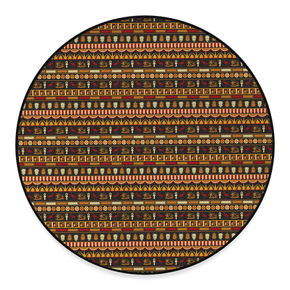 Ornament Egyptian Pattern Print Round Floor Mat