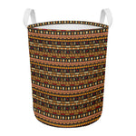 Ornament Egyptian Pattern Print Round Laundry Basket