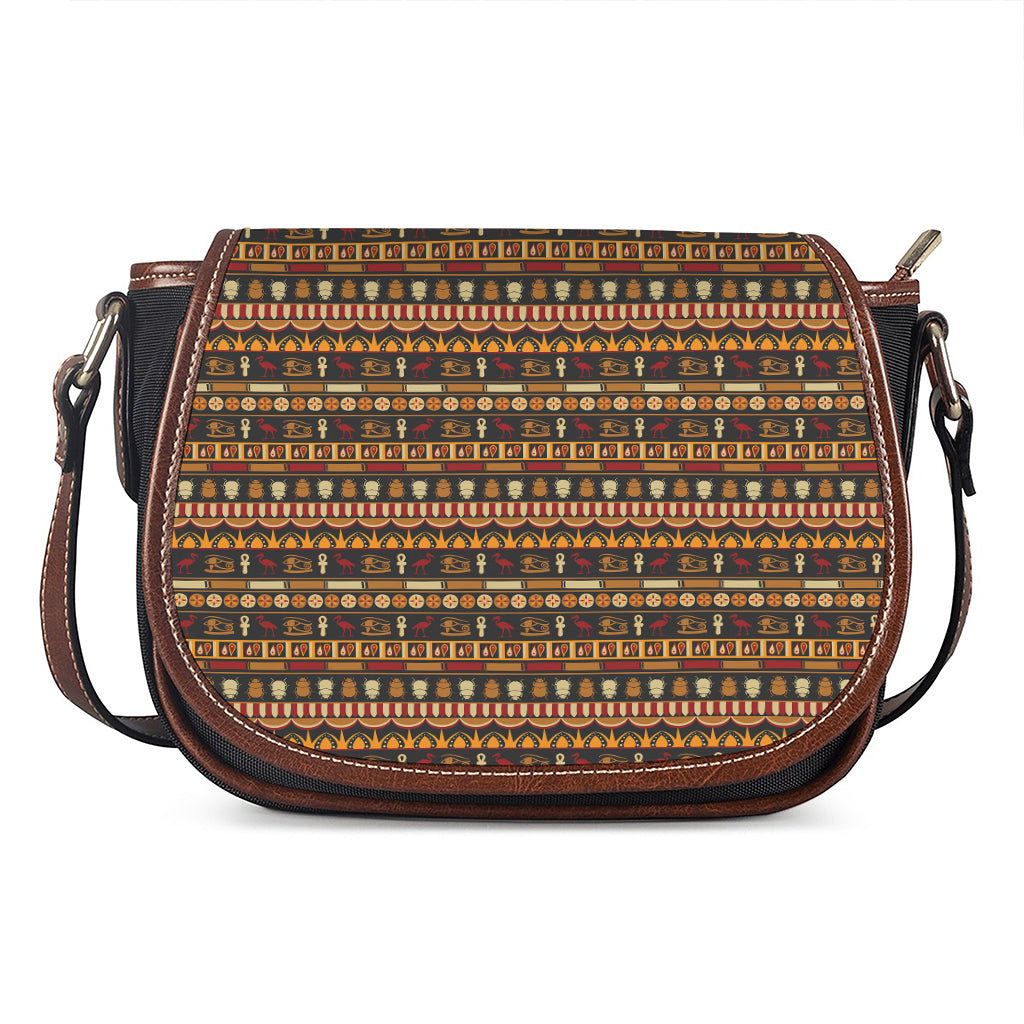 Ornament Egyptian Pattern Print Saddle Bag