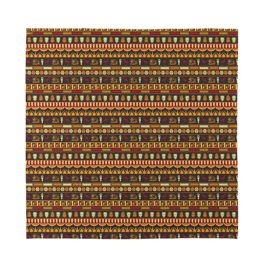 Ornament Egyptian Pattern Print Silk Bandana