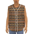 Ornament Egyptian Pattern Print Sleeveless Baseball Jersey
