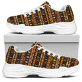 Ornament Egyptian Pattern Print White Chunky Shoes