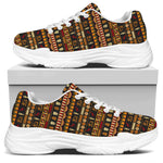 Ornament Egyptian Pattern Print White Chunky Shoes