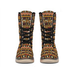 Ornament Egyptian Pattern Print Winter Boots