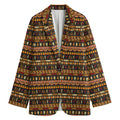 Ornament Egyptian Pattern Print Women's Blazer