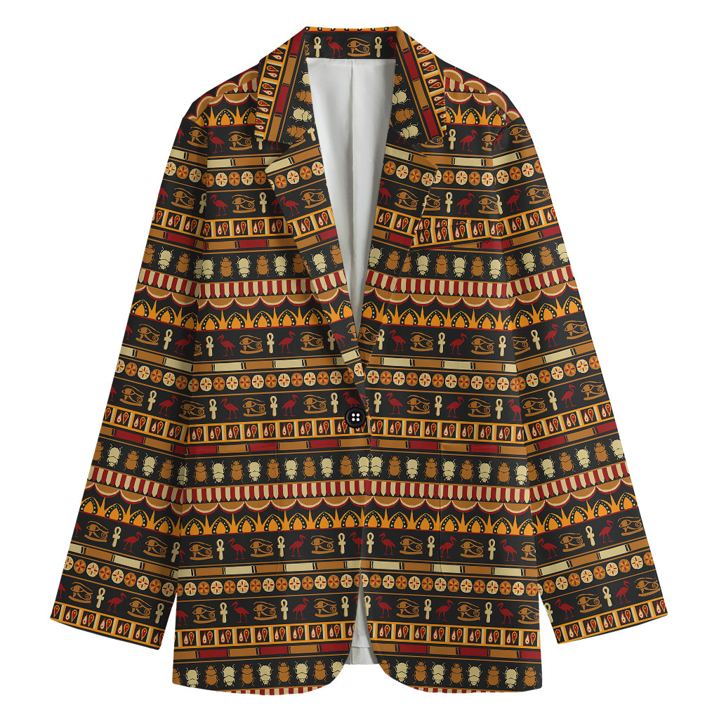 Ornament Egyptian Pattern Print Women's Blazer