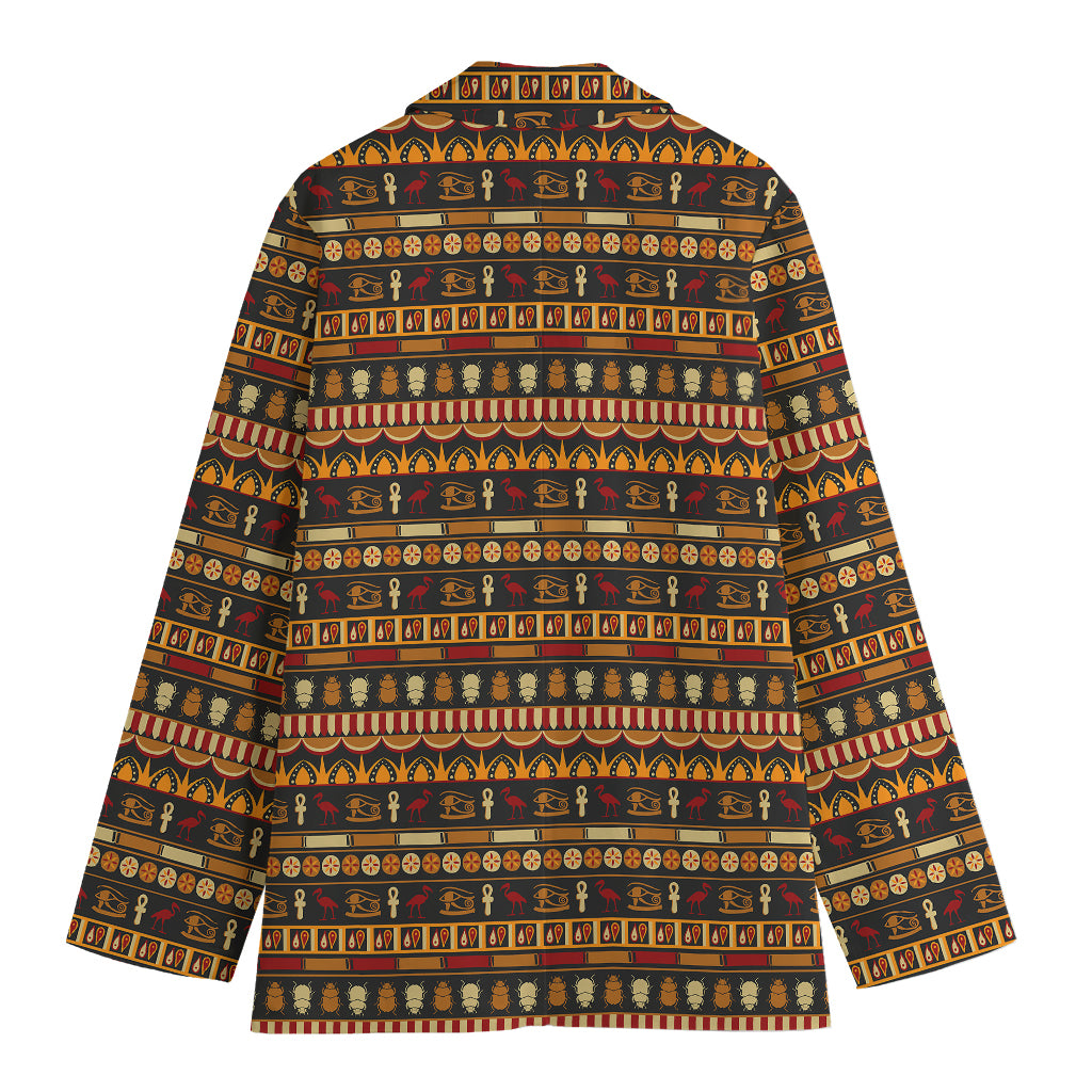 Ornament Egyptian Pattern Print Women's Blazer