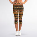 Ornament Egyptian Pattern Print Women's Capri Leggings