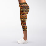 Ornament Egyptian Pattern Print Women's Capri Leggings