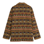 Ornament Egyptian Pattern Print Women's Cotton Blazer