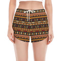 Ornament Egyptian Pattern Print Women's Split Running Shorts