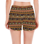 Ornament Egyptian Pattern Print Women's Split Running Shorts